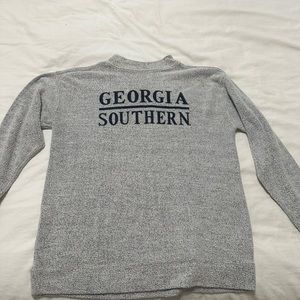 Georgia Southern Heather Gray Mockneck Pullover Sweatshirt Size S